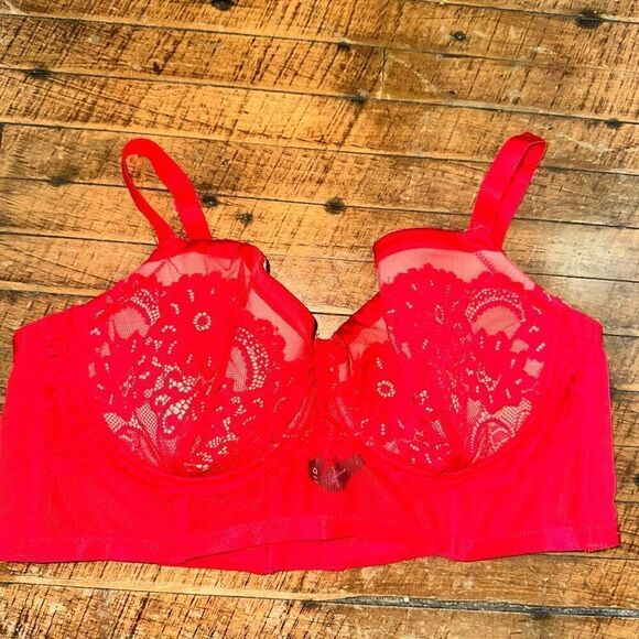 Torrid red lacy bustier 1x pinup girl sexy plus size bra - Picture 1 of 3